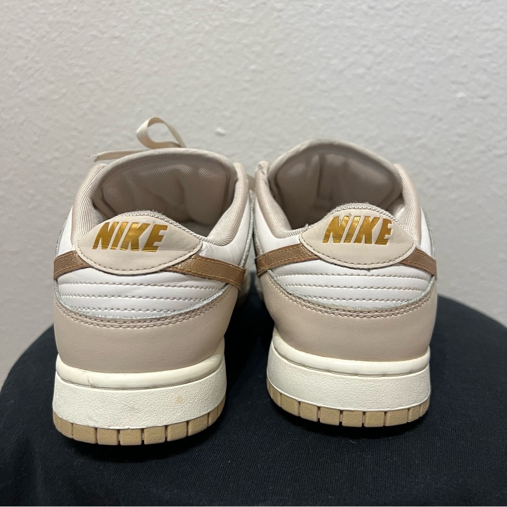 Nike Dunk Low Women's US 9.5 Casual Shoes Gold Swoosh Leather Sneaker DX5930-001 - Picture 7 of 8